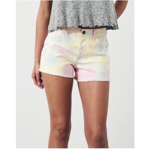 Hollister high rise vintage denim shorts in tie dye size 7